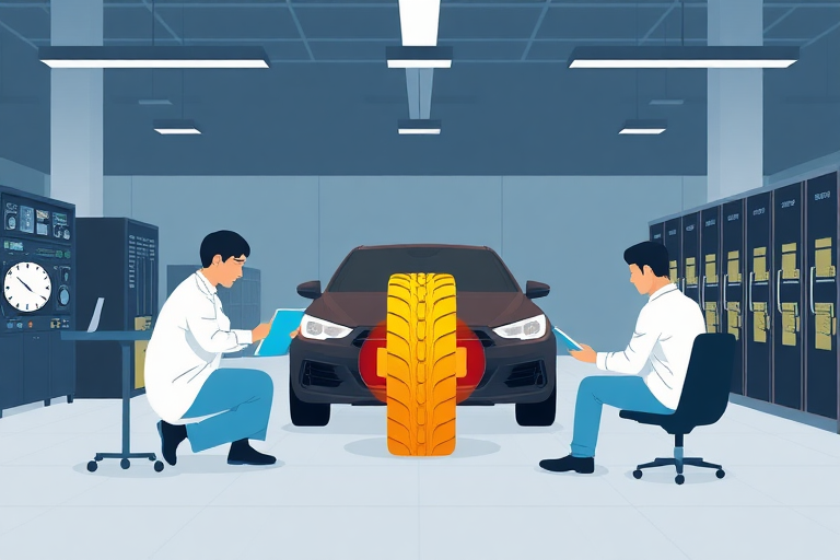 Analyzing the translation of technical terms in the title "Tire roller contact model for simulation of vehicle vibration input".