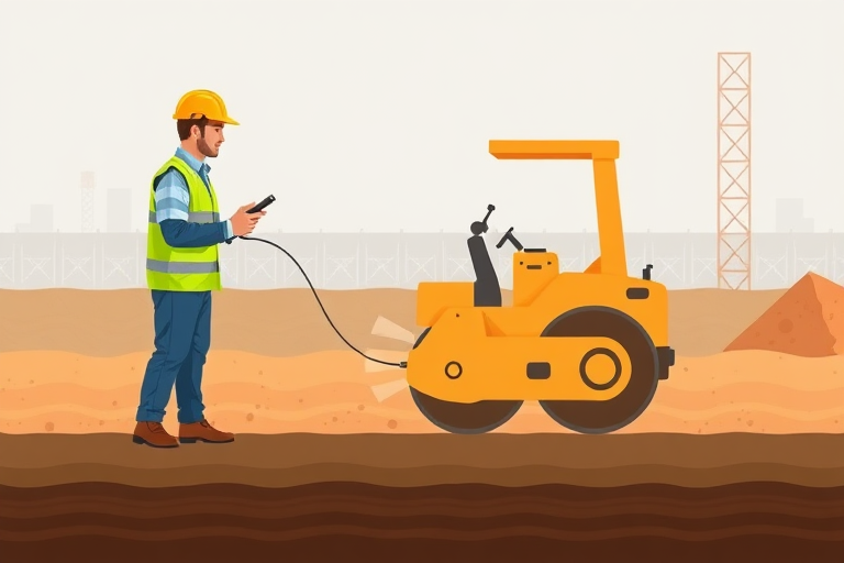 Analyzing the translation of technical terms in "Instrumentation of a roller compactor to monitor vibration behavior during earthwork compaction".